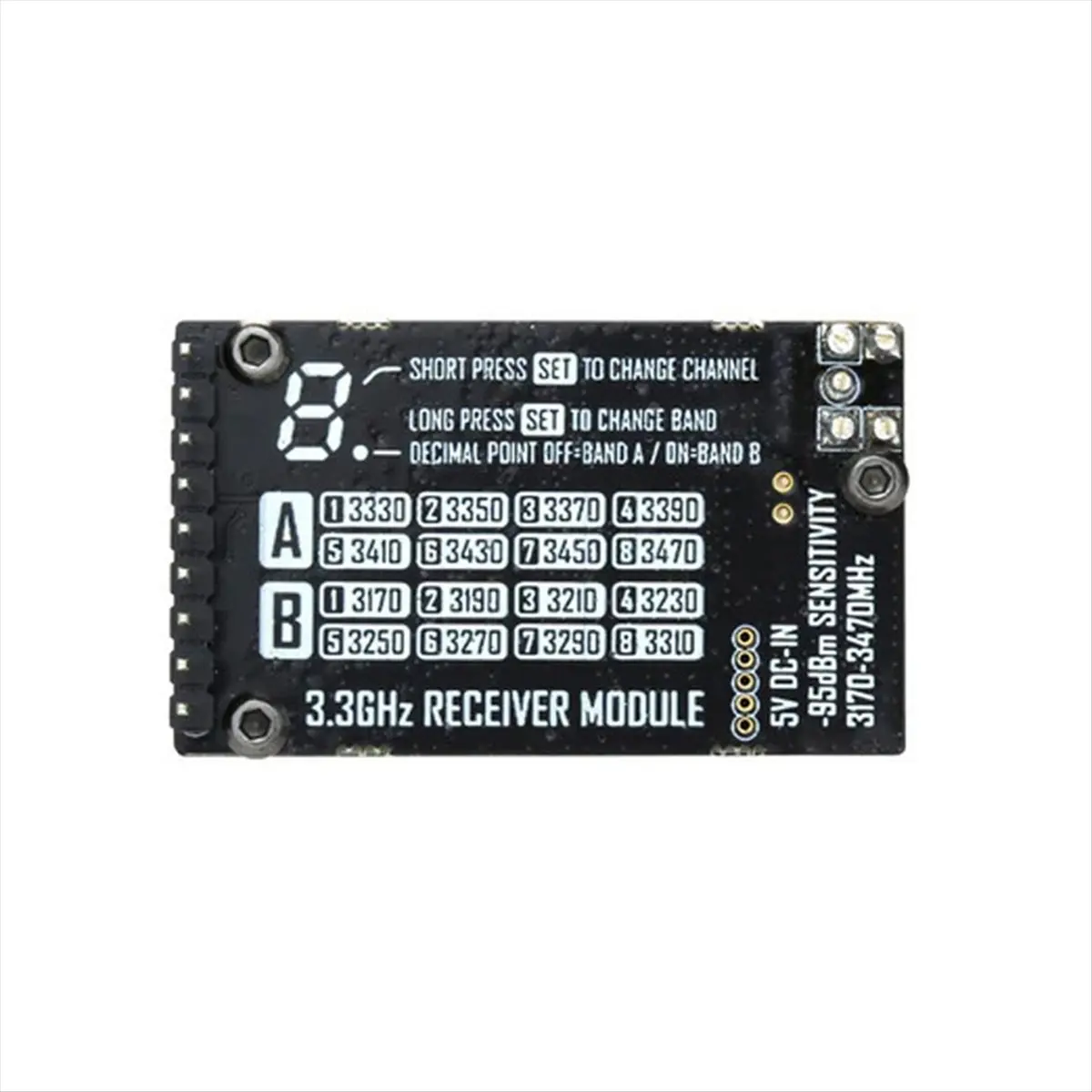 N94R 3.3G 4W Glasses VRX Module Video Receiver CVBS PAL/NTSC Supports 3.3GHz BAND A and B for FPV Video Glasses