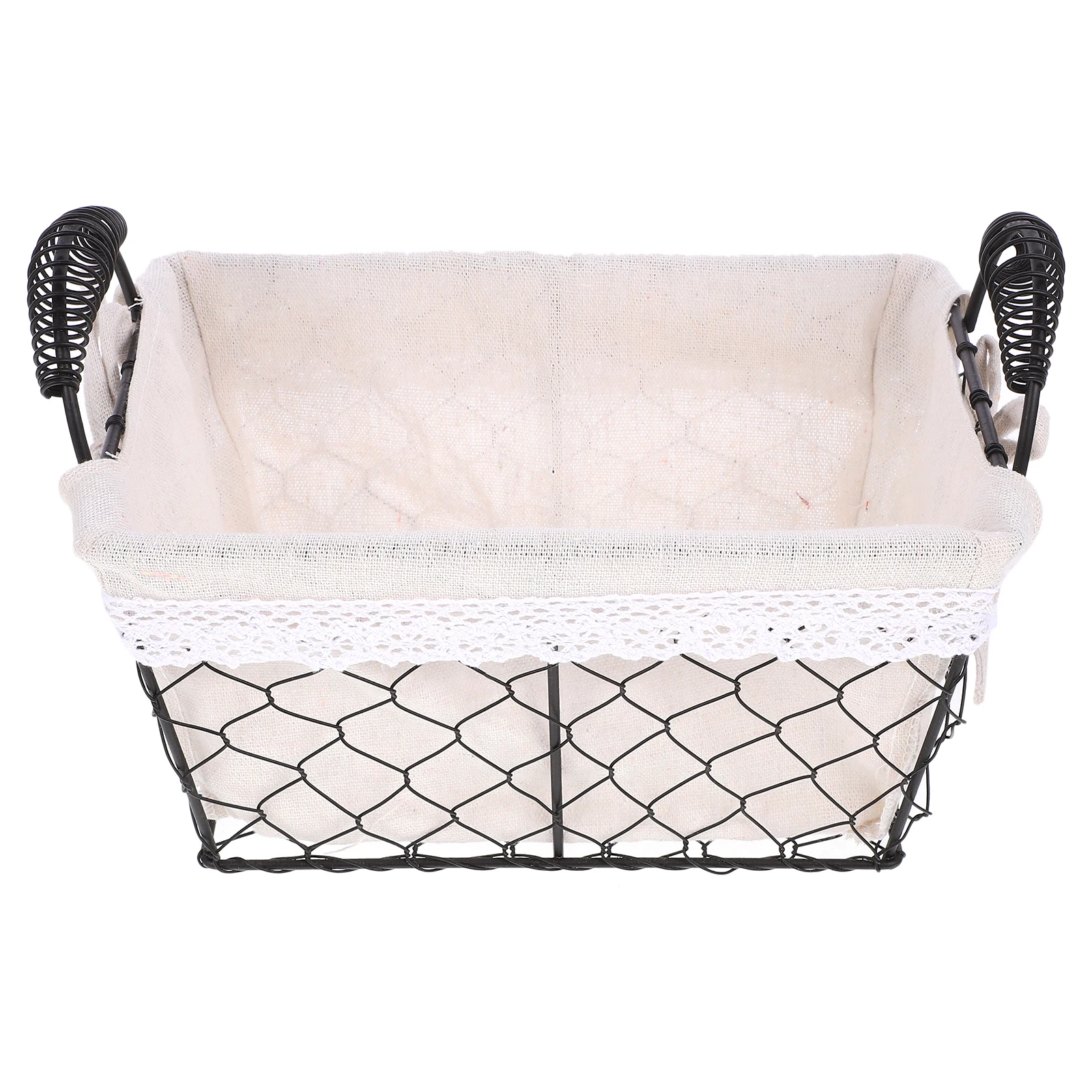 

Iron Wire Basket Large Capacity Double Handle Multi-Purpose Fruit Bread Vegetable Storage Basket Food Baskets Small Baskets