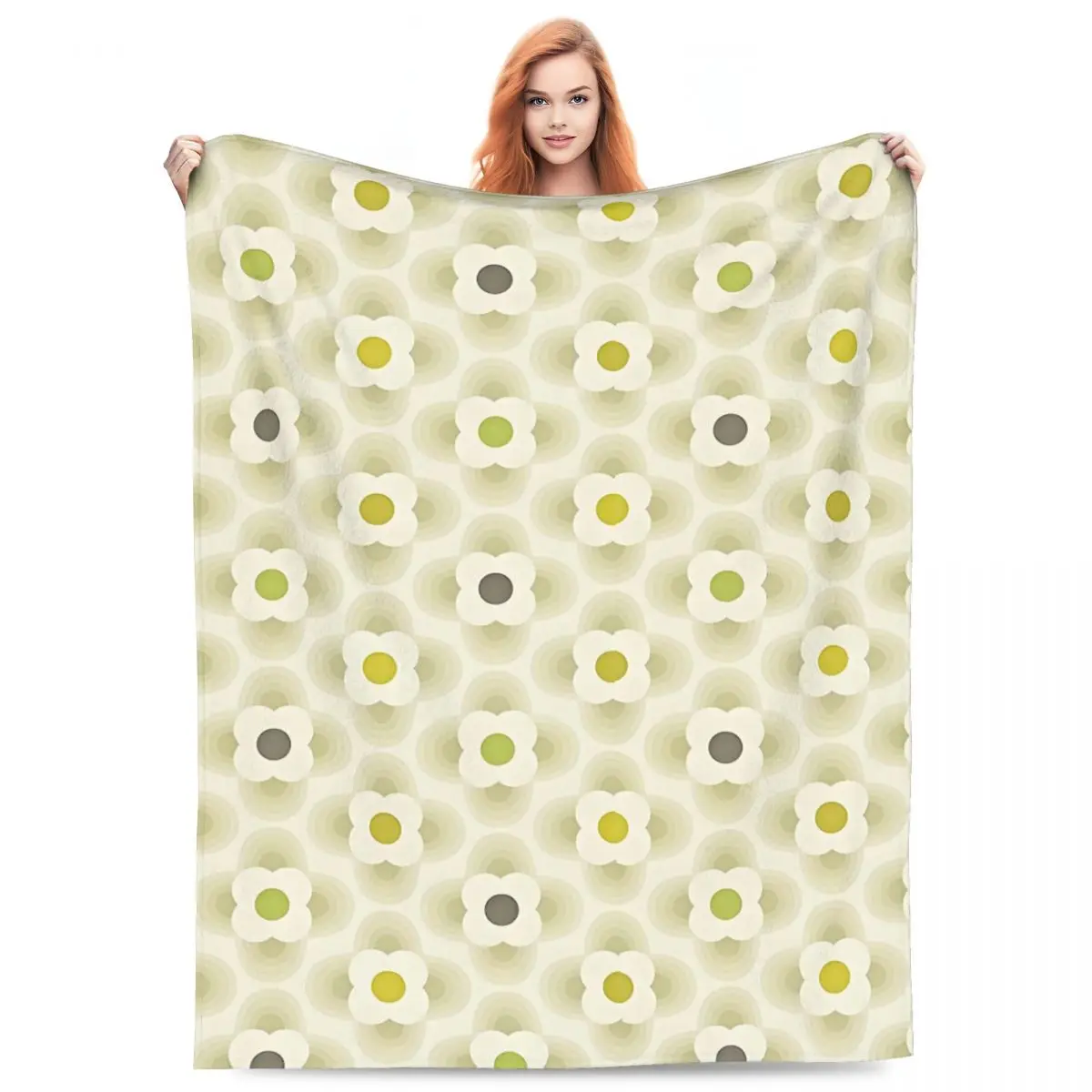 Custom Orla Kiely Floral Blanket 3D Print Flannel Fleece Warm Mid Century Scandinavian Throw Blankets for Travel Bedroom