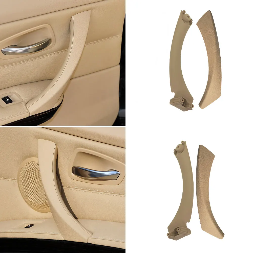 For BMW E90 Car Inner Handle Interior Door Panel Pull Trim Cover Black Beige Gray 6pcs Sets For BMW 3 Series 318 320 323 328 335