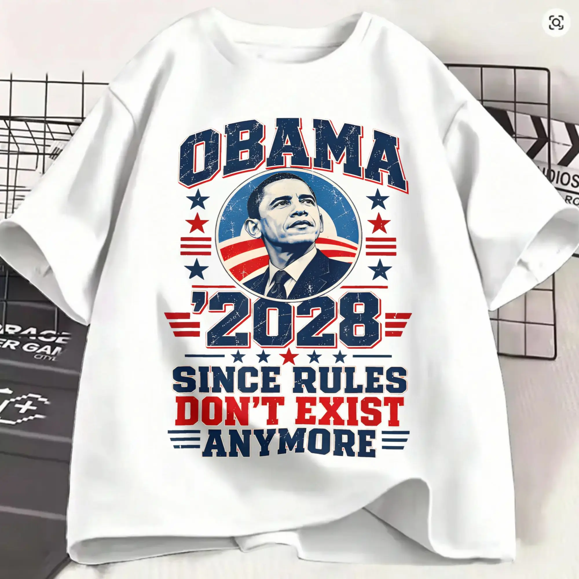 Casual T-Shirt Summer Obama 2028 Since Rules Don't Exist Anymore Novelty T Shirts Pure Cotton Tshirt for Adult Y2K Funny Clothes