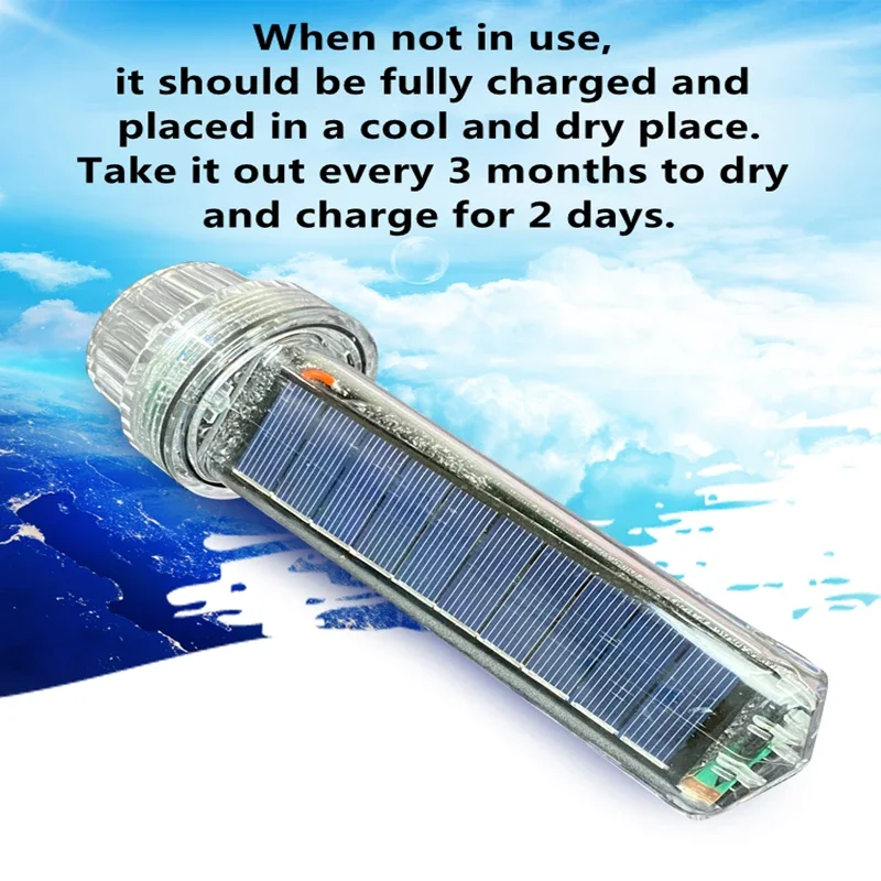 Red/Green/White Solar Powered Net Mark Light Waterproof Anchor Buoy Signal Flashing Warning Light LED Marine Navigation Light