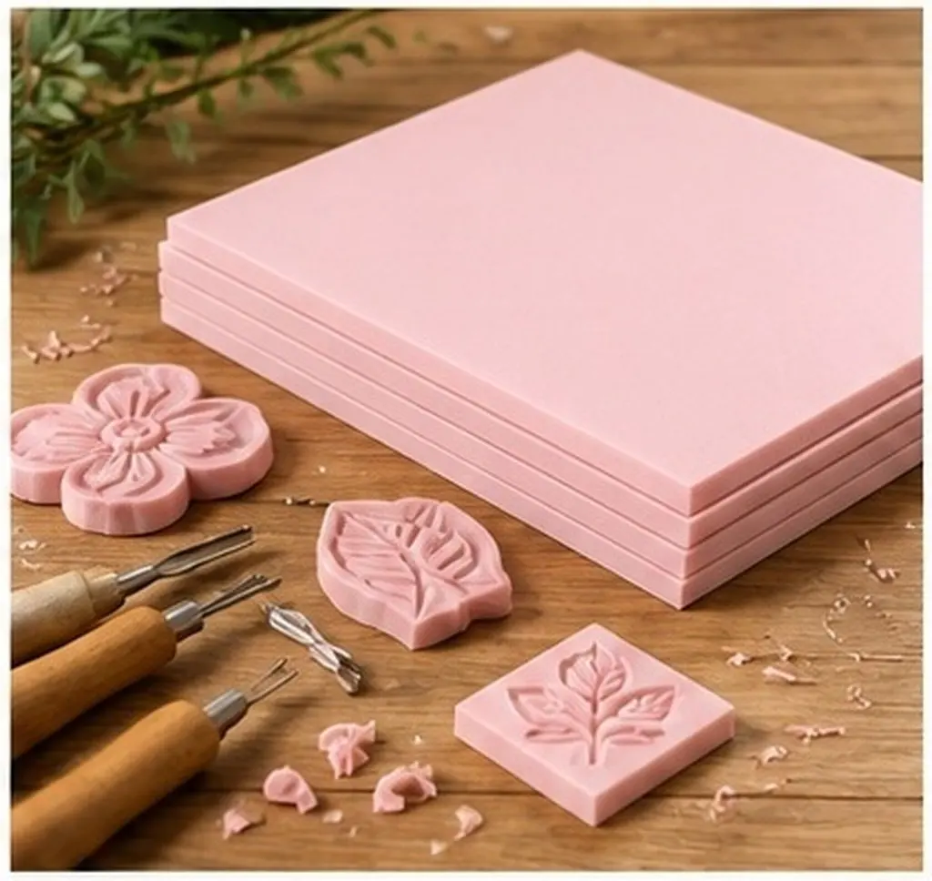 10Pcs DIY Rubber Carving Blocks Professional Flexible Tpr Stamp Bricks Lightweight Portable Rubber Stamp Tools for Engraving