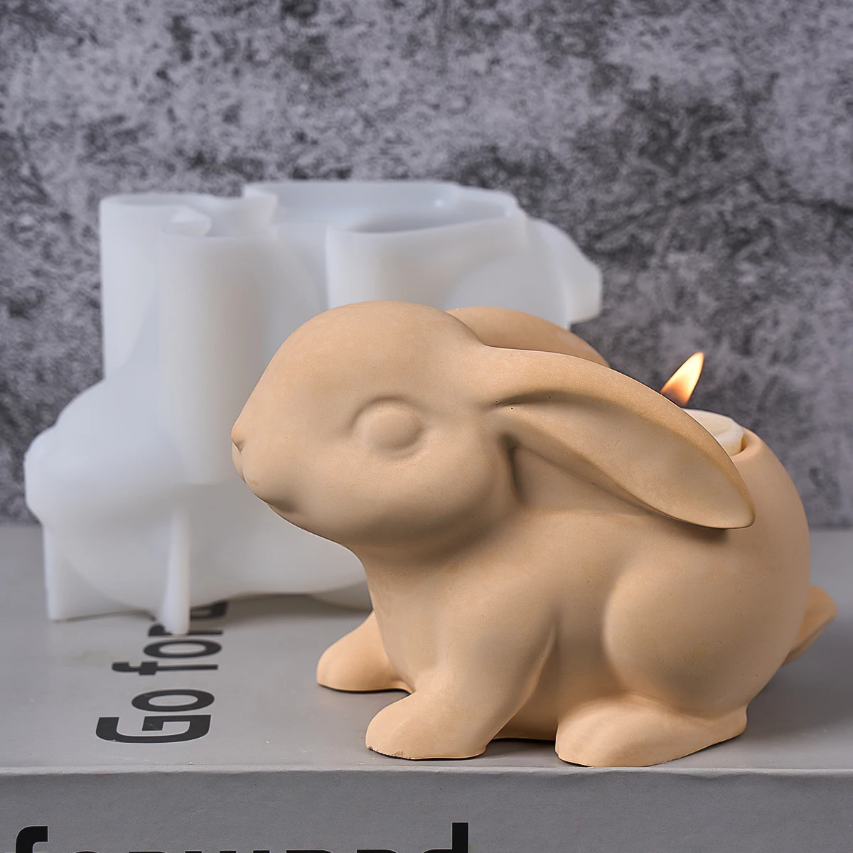 Osterhase Kerzenhalter Silikonform Tier Kerzenständer Aromatherapie Ornament Gips Gießen Handwerk Form Home Decor Supplies