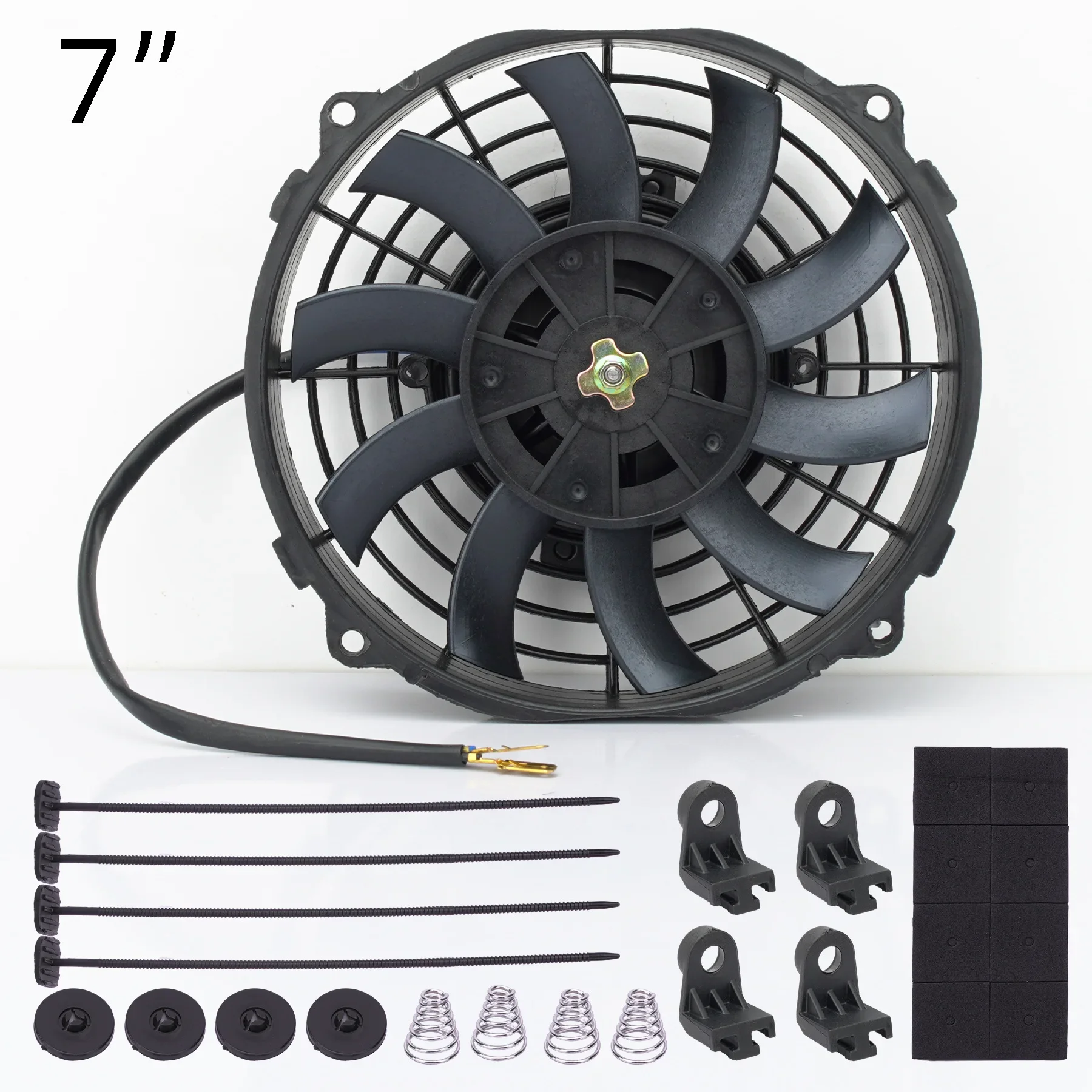 

Universal 12V 80W/120W 7/10/12/14 pulgadas aire acondicionado de coche radiador electrónico ventilador de refrigeración hoja Kit