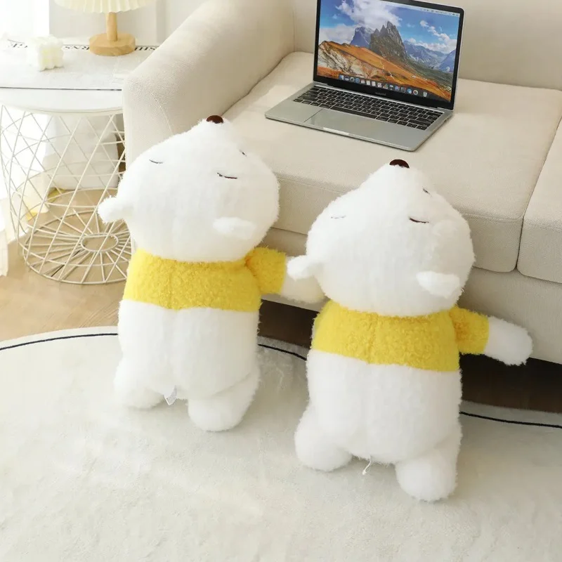 Disney-Jouet en peluche Winnie l'ourson pour enfants, oreiller en peluche, blanc, doux, dessin animé, anime, animal, beurre, anniversaire, cadeaux de Noël, 55cm