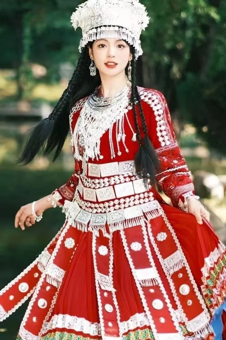 Miao dress up new ethnic costumes art performance photography costumes