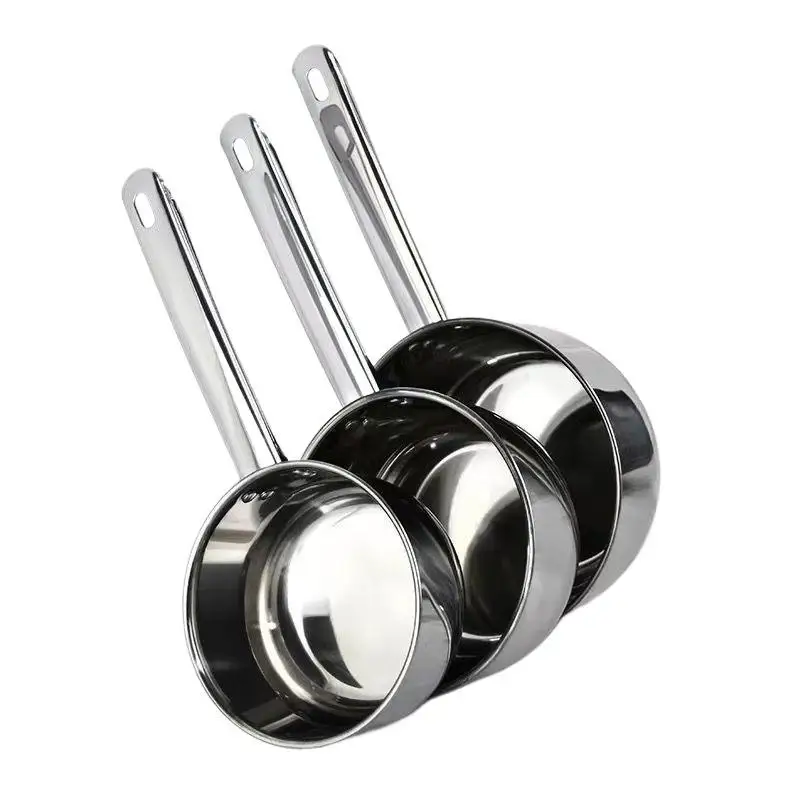 مجارف مياه من الفولاذ المقاوم للصدأ، مغرفة حساء معلقة متعددة الأغراض، مقبض خشبي، ملعقة مياه ذات سعة كبيرة، طبخ المطبخ