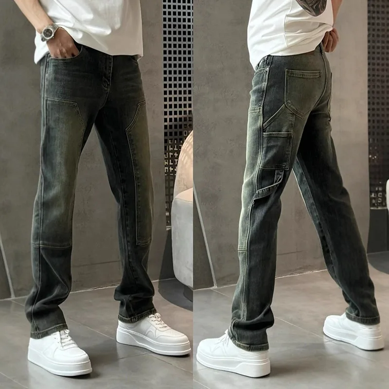 

Men's Slightly Oversized Jeans New Autumn Style American High Street Style Slimming Straight Leg Pants