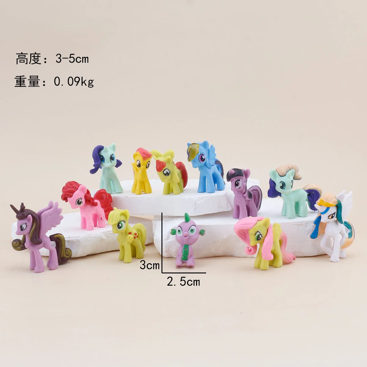 7cm Rainbow Pony Anime Figures Purple Joy Universe Princess Unicorn Dolls Cake Topper Desktop Decor   Cartoon Collection Toy - view 3