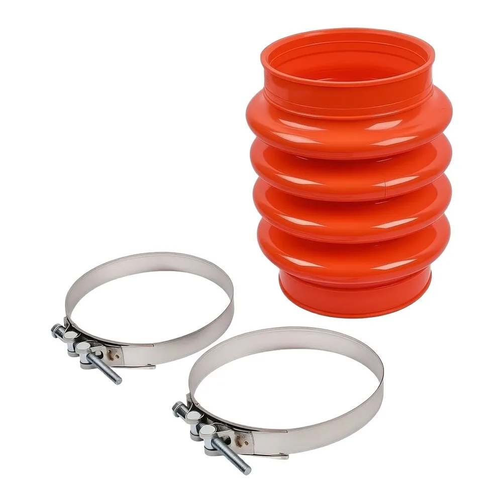 Replacement Bellows Boot and 2PCS Clamps for Multiquip MT70 MT75 MT85 MTX70 MTX80 For Mikasa 4451611 354010010