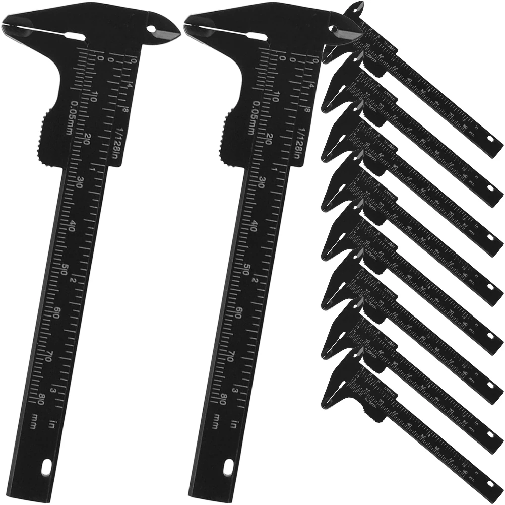 Righello per misurare le sopracciglia portatile da 10 pezzi, calibro in movimento liscio per truccatori, scala facile da leggere, dimensioni ridotte, comodo contenitore