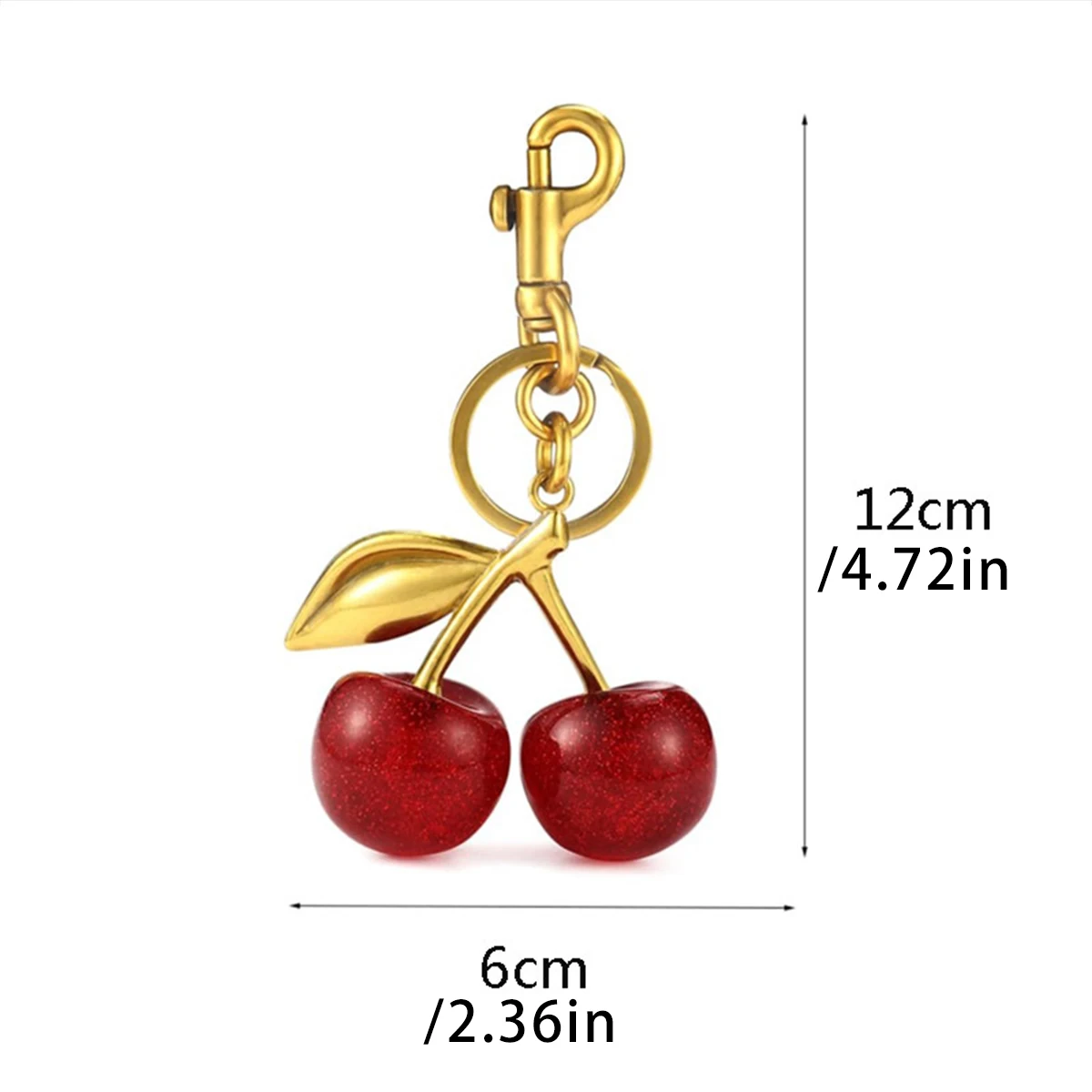 Cherry Charm Handbag Pendant Keychain for Women's Exquisite Internet-famous Crystal Cherry Bag Accessories High-Grade Pendant