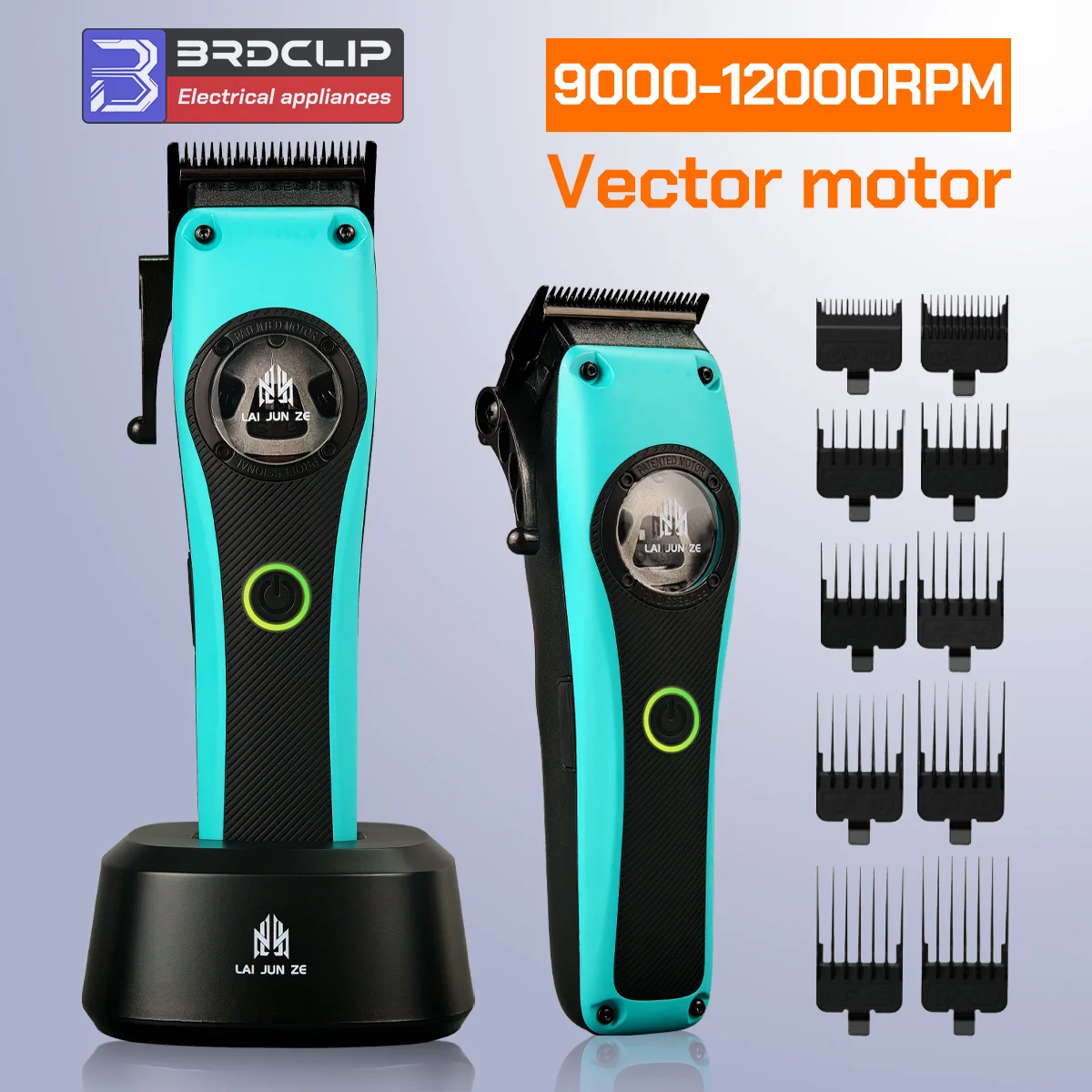 Professioneller Friseursalon-Schnitzhaarschneider BRD-951 7800-13000 U/min Herren-Haarschneider Bartschneidewerkzeug Blauer Rasierer