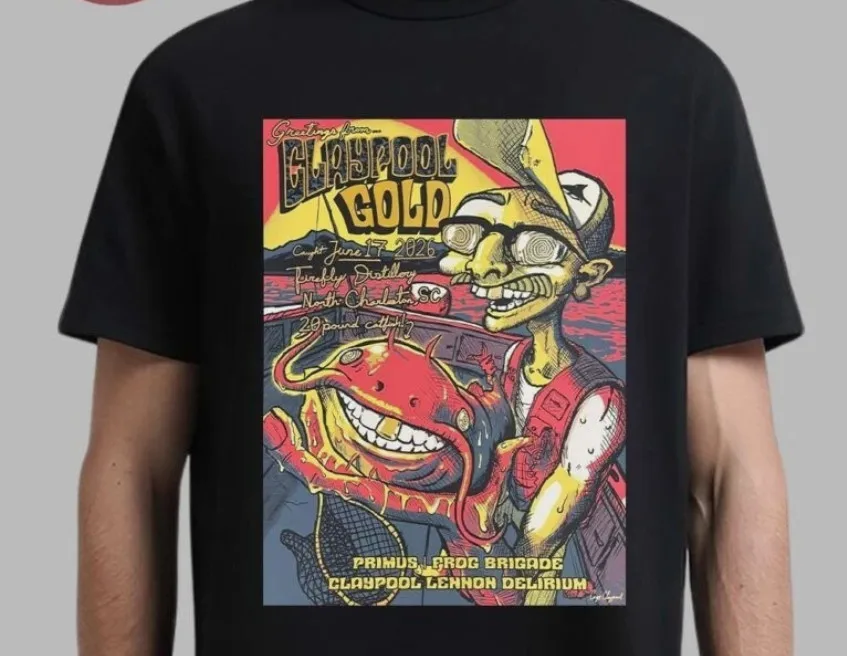 Claypool Gold Primus Frog Brigade And Claypool Lennon Delirium T-Shirt