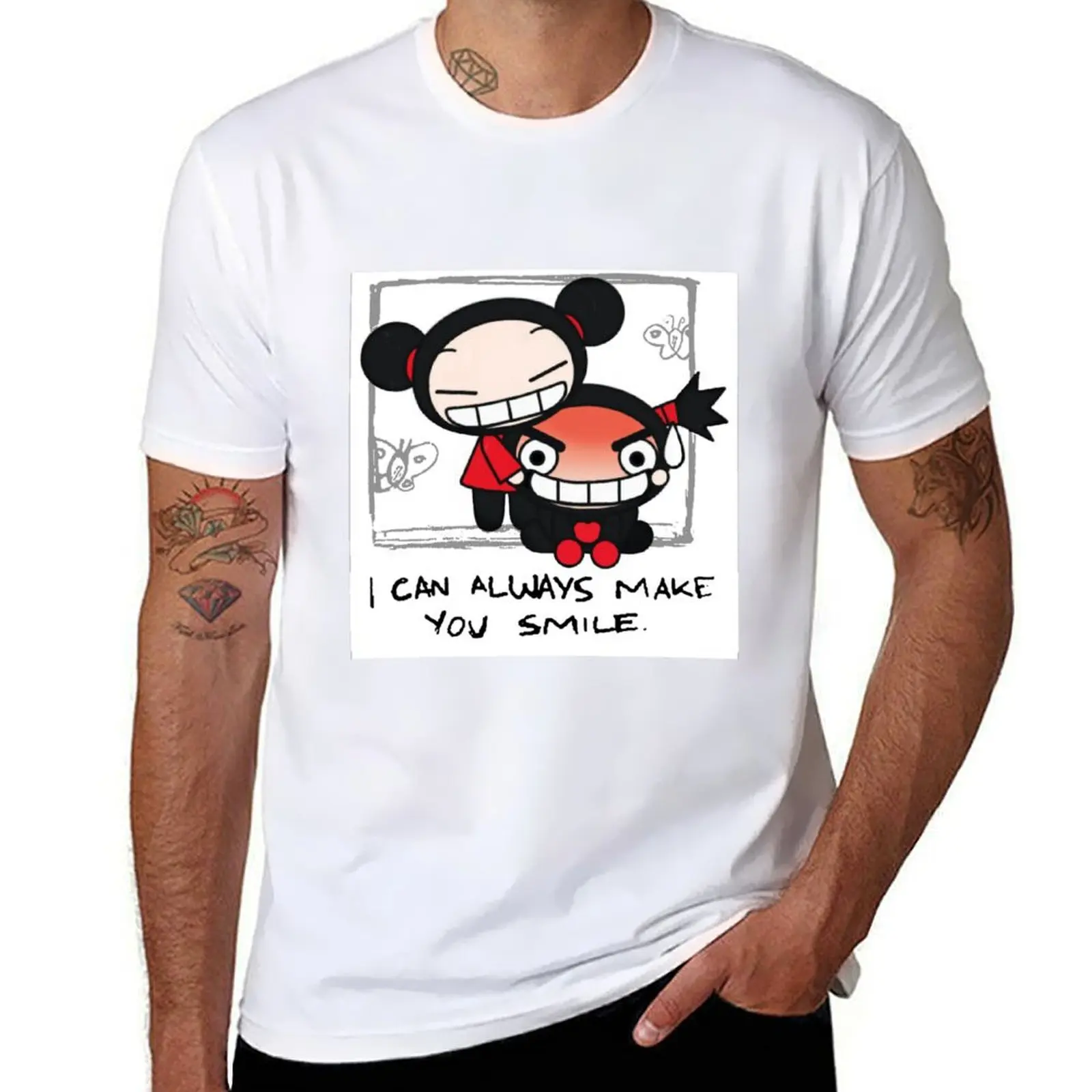 

I Can Always Make You Smile meme - Pucca Funny Love T-Shirt anime tshirt t shirts for man cotton funny T-shirt