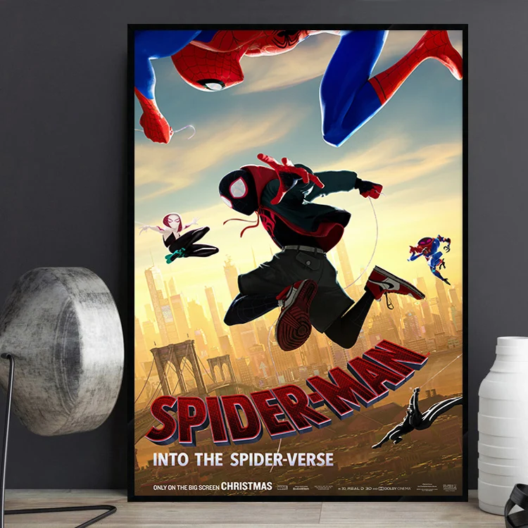 مينيسو الرجل العنكبوت: الكون المتوازي ملصق الفيلم الديكور غرفة قماش اللوحة