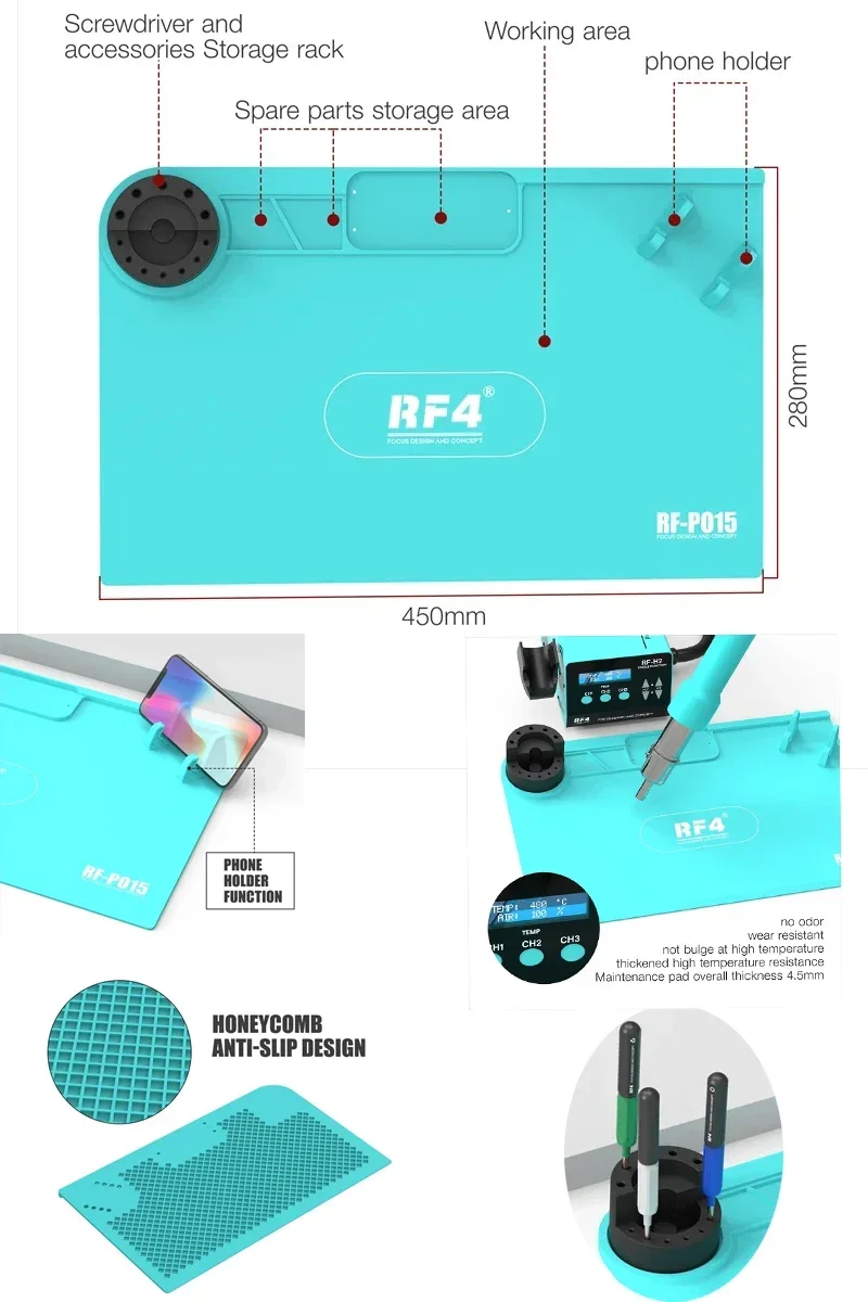 Imagem -06 - Swing Braço Trinocular Stereo Microscópio Grupo Placa-mãe Bga Pcb Solda Silicone Mat Isolamento Rf4 Ajustável