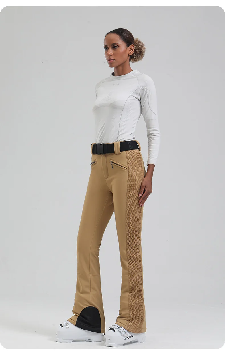 Gsou Snow Damen-Skihose, Snowboardhose, winddicht, wasserdicht, Winter-Skihose, -30 Grad, bequemes, geteiltes Design – Detail 7