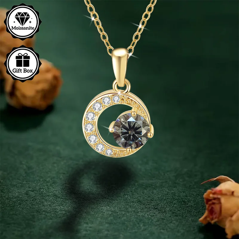 

LAMVOICE/Рождественский подарок, ювелирные изделия для женщин, ювелирные изделия высокого качества, гипоаллергенное ожерелье, 1-каратное ожерелье из муассанита для женщин