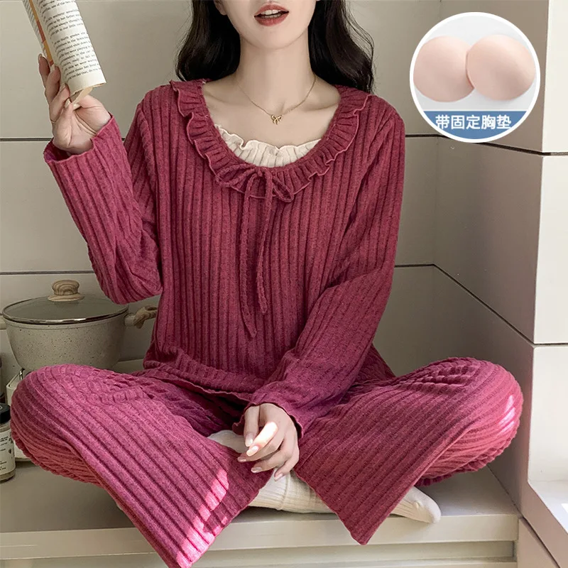 

Пижамный комплект Женский пижамный комплект в стиле принцессы Женские теплые зимние пижамы Модная домашняя одежда, пижамы Милый и мягкий пижамный комплект