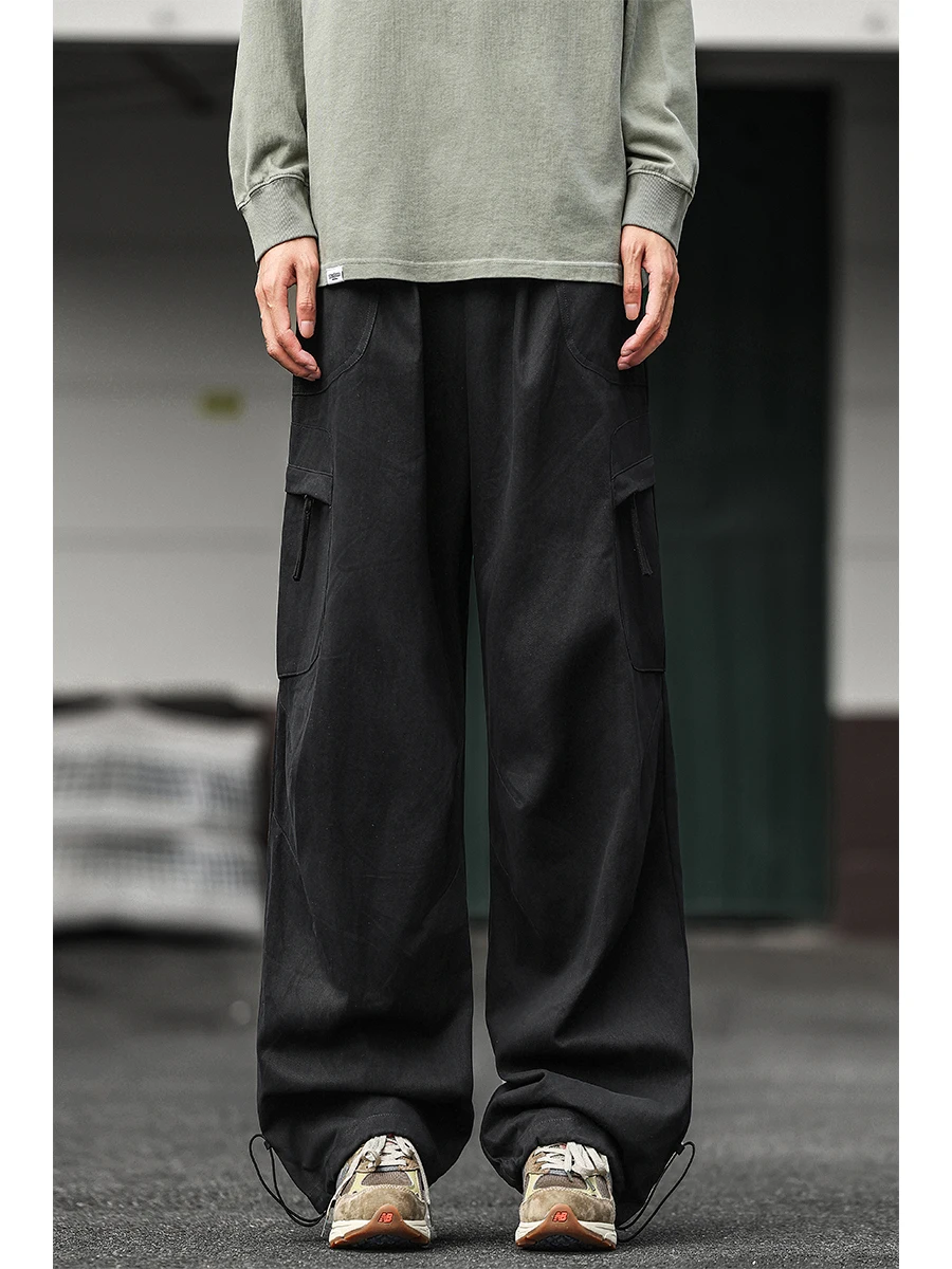 

Loose Straight Leg Casual Pants Men's Autumn Faion Brand Vintage Wide Leg Pants American Sle Paratrooper Workwear Trousers