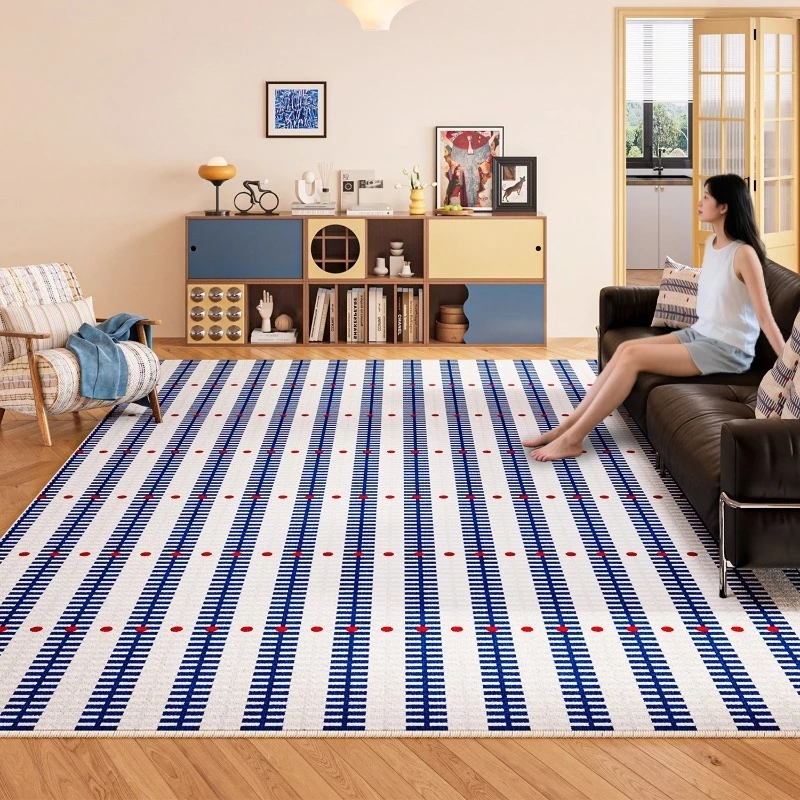 

Luxury Blue Style Geometric Figure Living Room Carpet Sofa Coffee Table Floor Mat Soft Comfortable Bedroom Bedside Rug Ковер