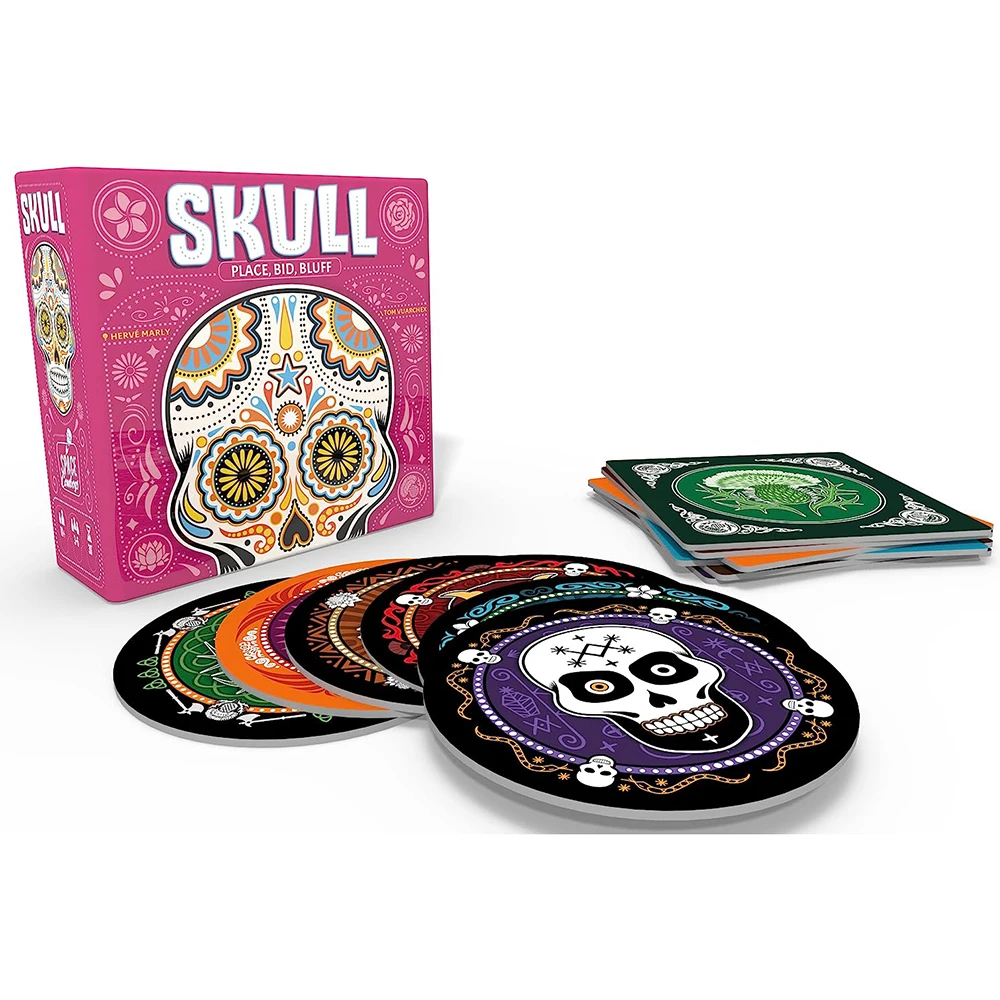 Skull Party Game Bluffing and Strategy Board Game 3-6 Players Board Game