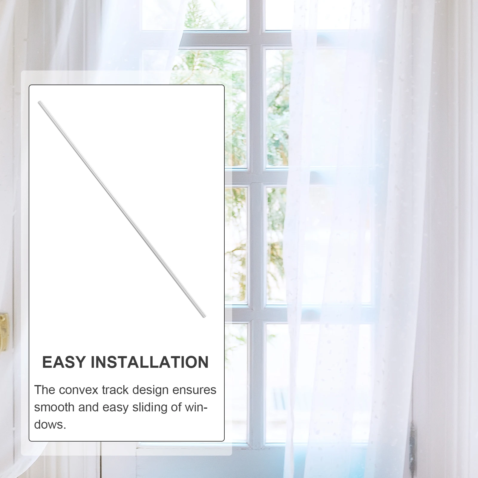 

2 Pcs Convex Track Sliding Rail Smooth Operation Quality Material Easy Installation Window Replacement Part Glass Door Track