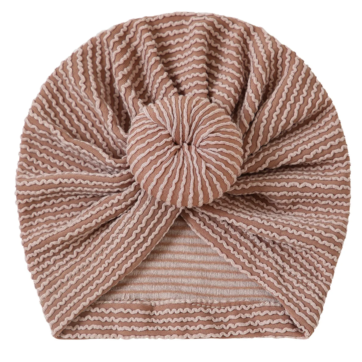 New Striped Beanie Caps Babes Round Knot Turban Girls Cotton Dounts Hat Warm Winter Turban For Kid Toddler Infant Baby Headwraps