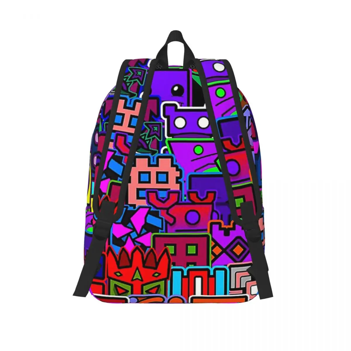Рюкзак с геометрической формой видеоигры, рюкзак большой емкости для мальчиков и девочек, школьная сумка, сумки на плечо для мужчин и женщин