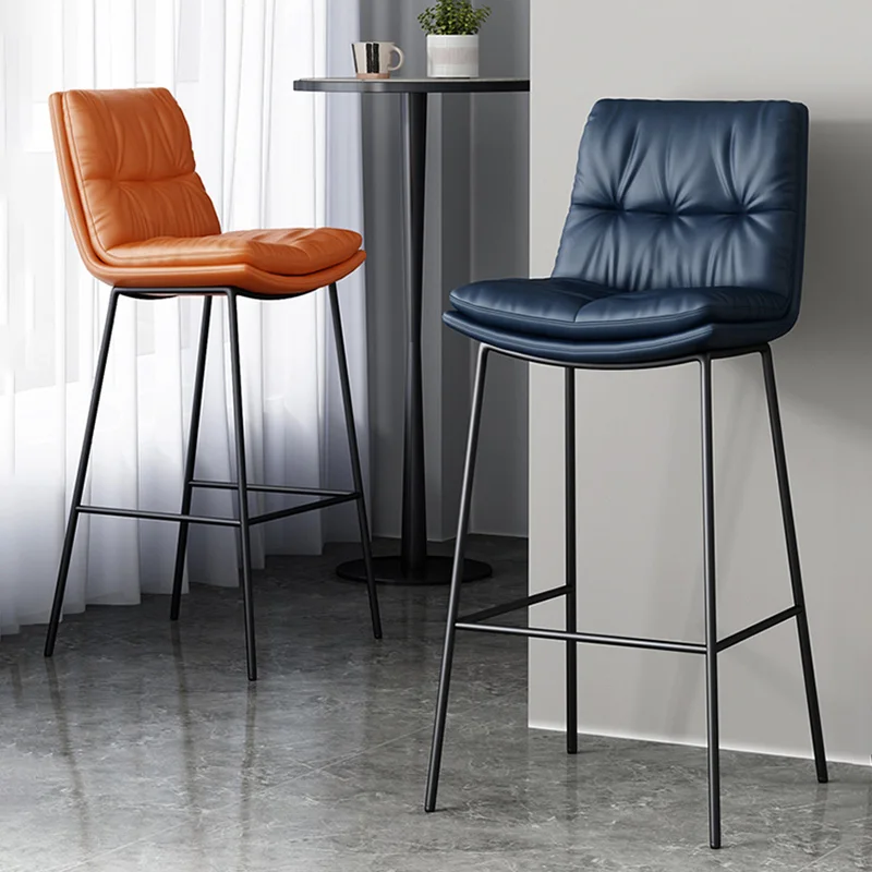 

Modern Minimalist Bar Chair Decorative Elegant Blue Counter Bar Chair Barstools Cafe Upholstered Taburetes De Club Furniture