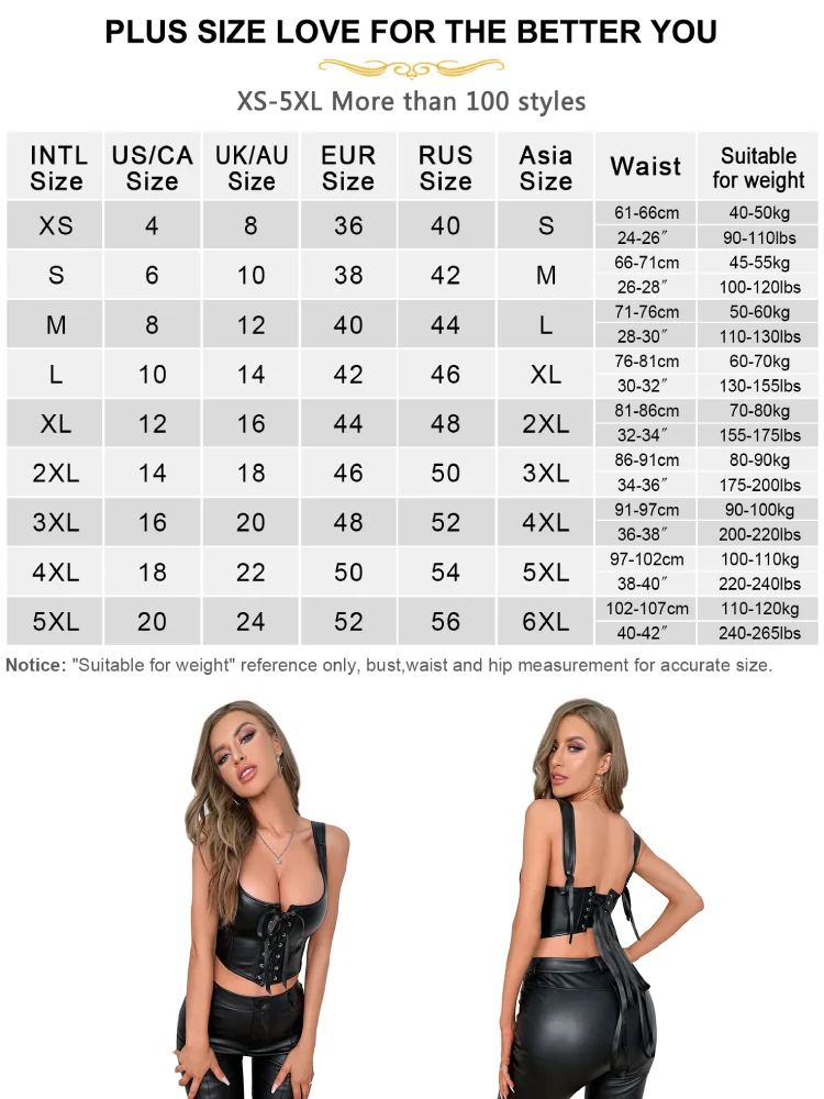 Lady Sexy Lace Up Corsets Top Black Straps Bustiers Plus Size Tight Clubwear Leather Boned Underbust Belt Lingerie With G-string