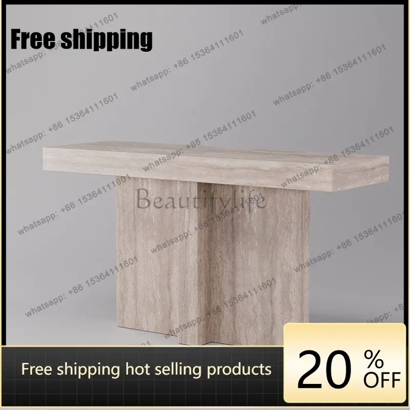 hot Wabi-sabi wind travertine entrance Taichung ancient style decoration French retro against the wall
