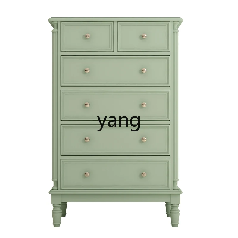 

CX Cream Style Solid Wood Storage Bedroom Simple Storage Light Luxury Living Room Modern White 7-Drawer Cabinet