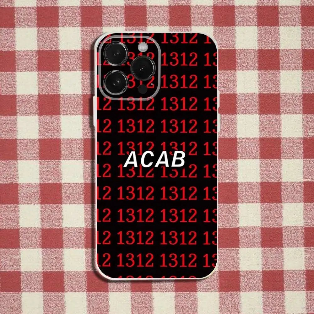 حافظة هاتف Acab Ultras لهاتف iPhone 16,15,14,13,12,11 Pro,Max,Plus,X,XS,XR,SE,سيلي شفاف صغير ناعم