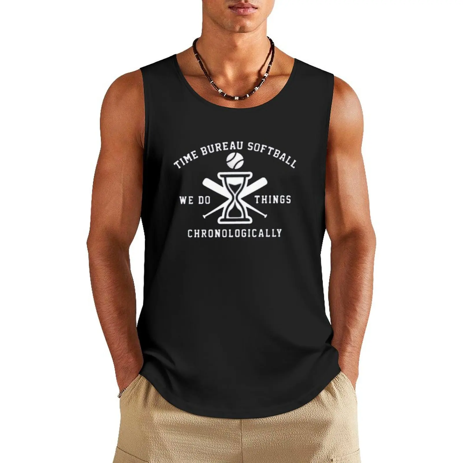 Time Bureau Softball Tank Top Men's singlets muscular man tops