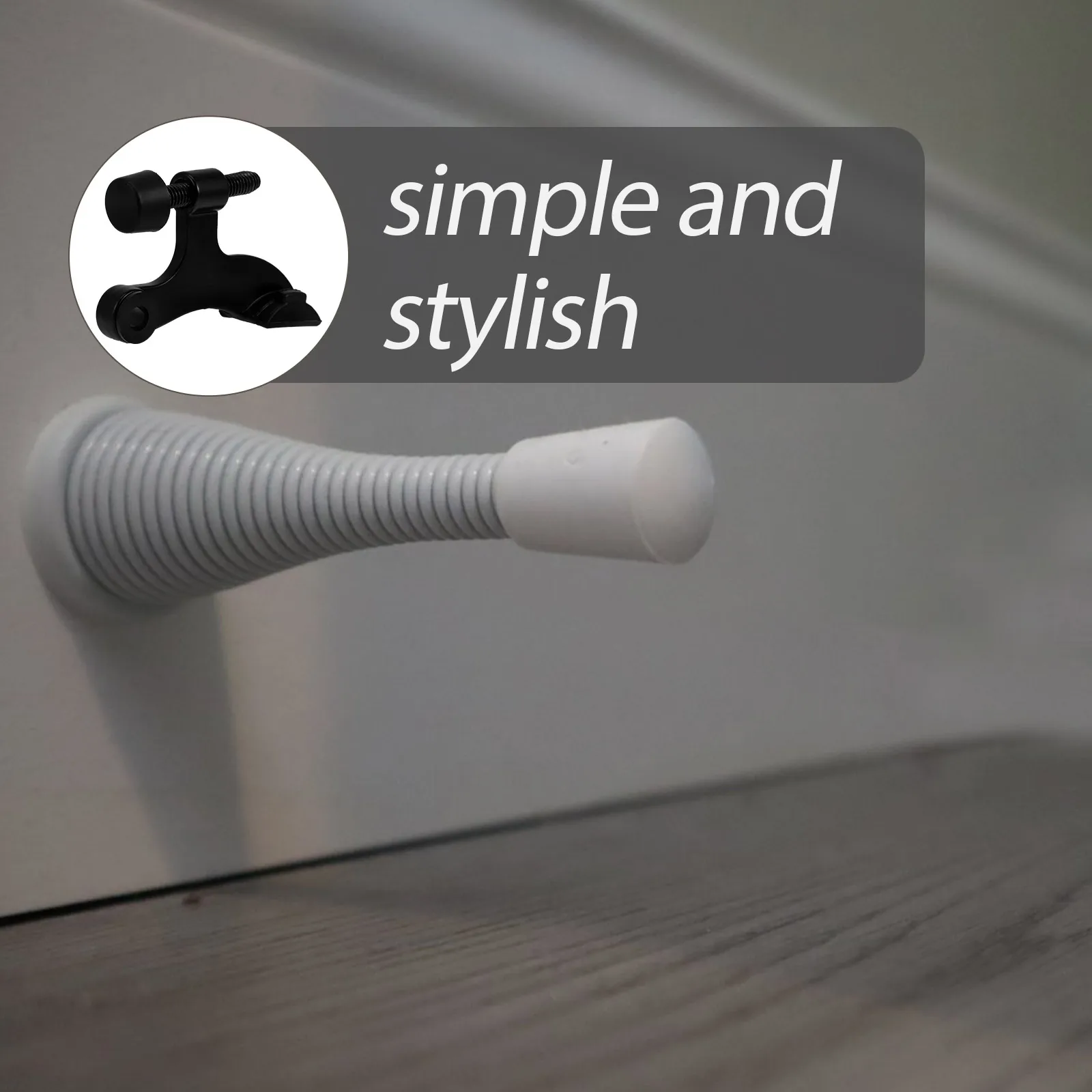 

2pcs Zinc Alloy Door Top Stopper Adjustable Heavy Duty Door Stops for Wall Protector Nickel Color
