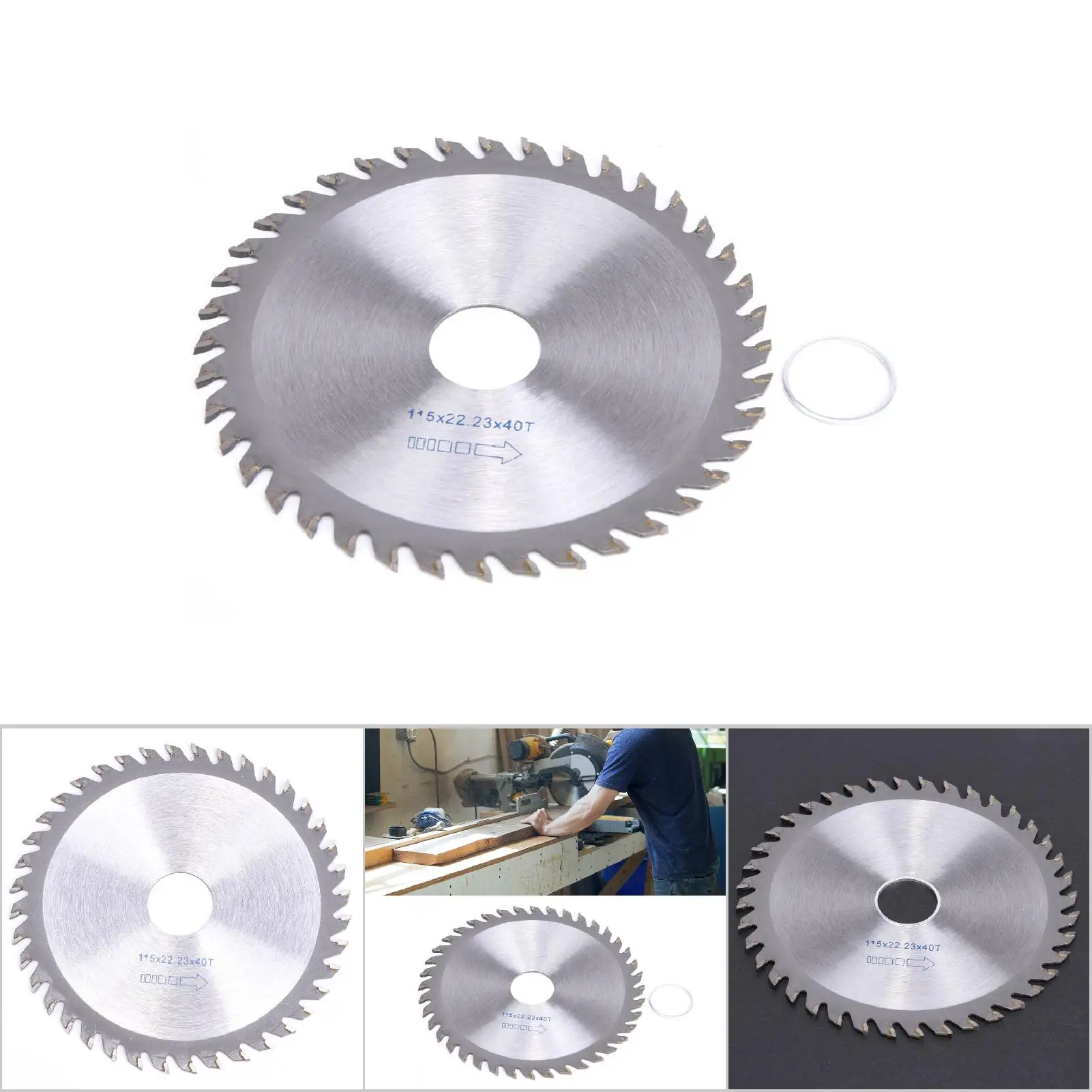 Carbide Saw Blade Woodworking Circular Cutting Discs 115mm x 22.23mm x 40T for Table Saw Angle Grinder with 1 Saw Blade and 1