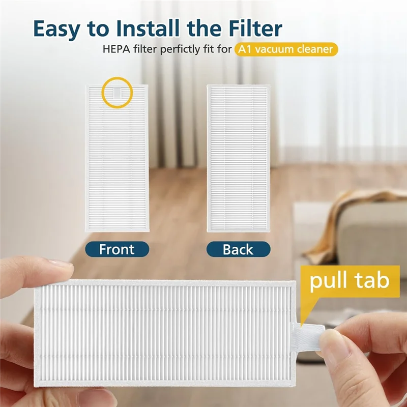 B07B-Vacuum Parts Forropvacnic A1 S1, Fortipdiy G90, Forvipsun Z1 Robot Vacuum Side Brush Hepa Filters