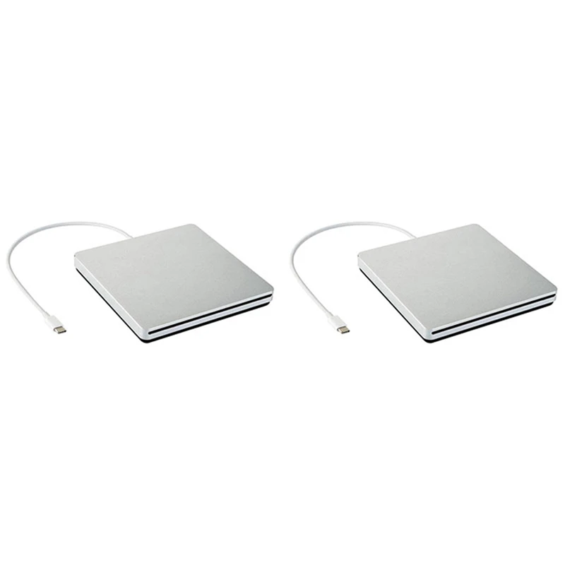 

RISE-2X External DVD Burner Drive Type-C Optical Disc Drive Slim Slot-In CD/DVD +/- RW Burner USB C Superdrive For Mac/Window