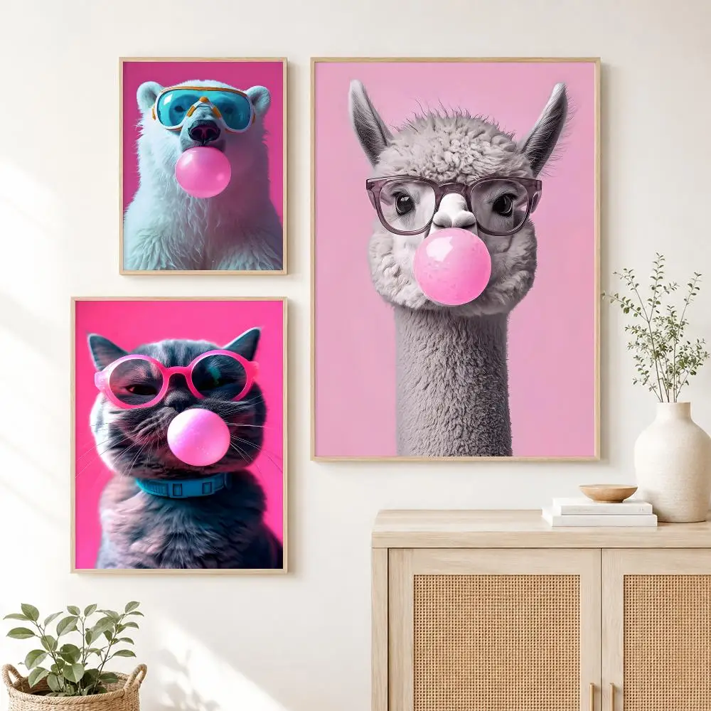 Classic Hot Animal Bubble Poster Self Adhesive Wall Art Decor for Bedroom Living Room Office Home Decor Gift