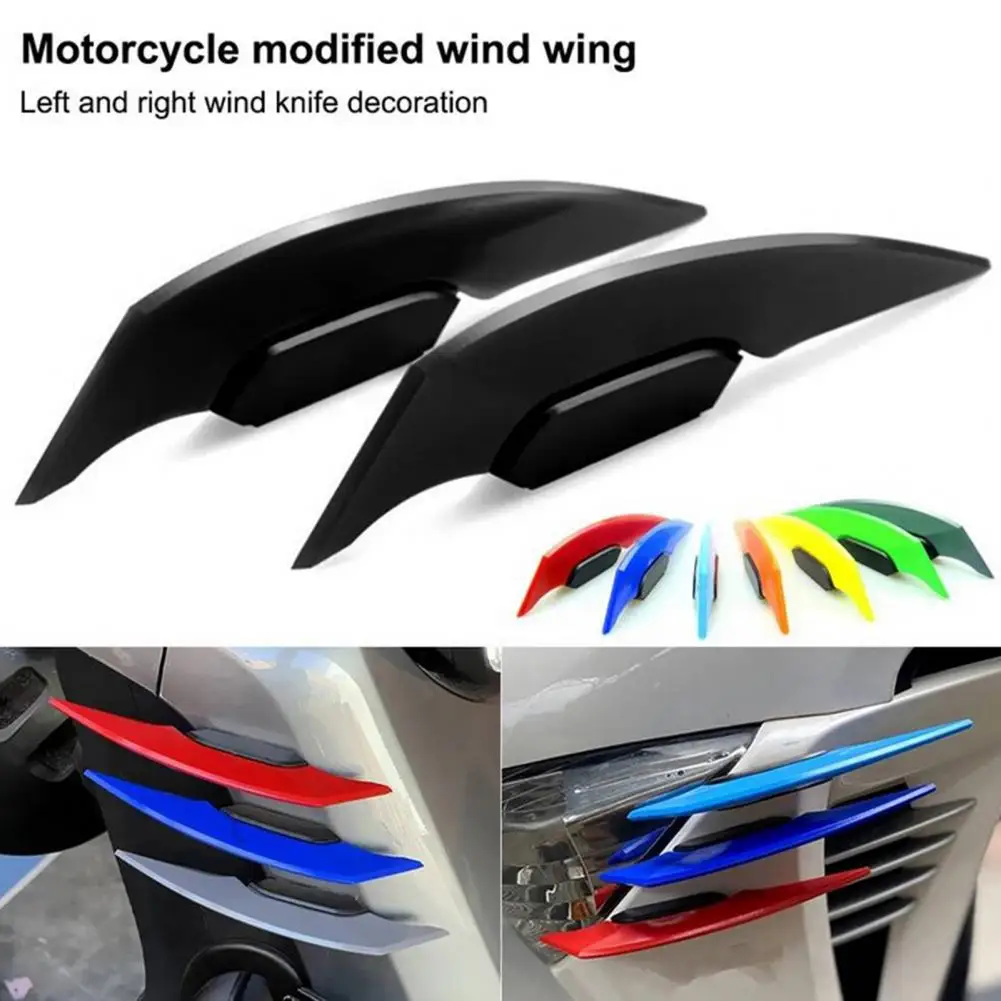 1 Pair Motorcycle Winglet Aerodynamic Spoiler Dynamic Wing Decoration Sticker for Motorbike Electric Bikes Universal