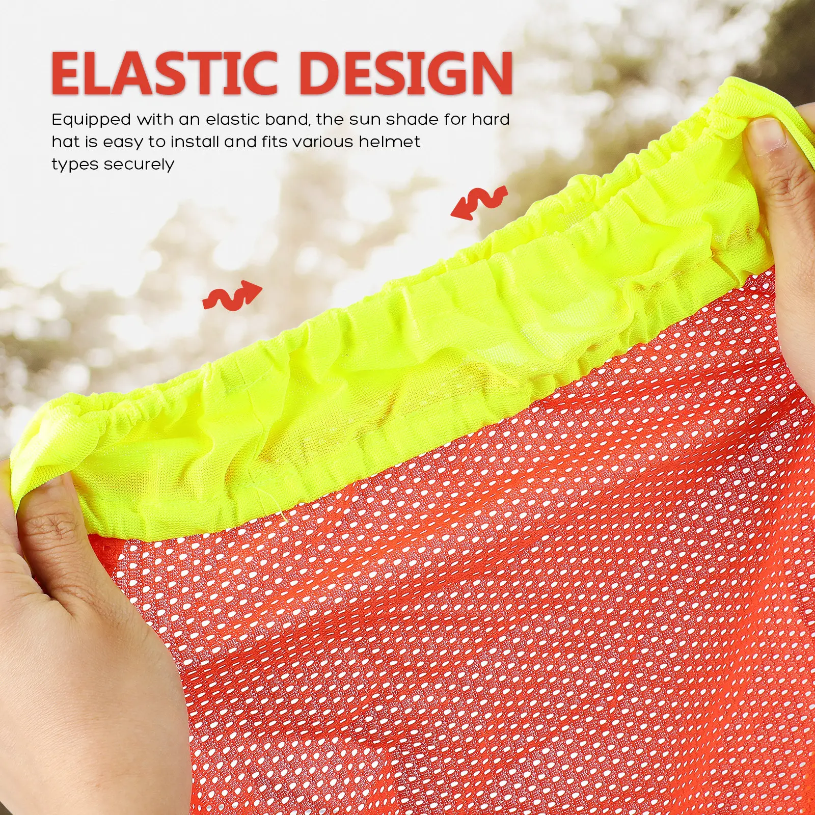 10Pcs Hard Hat Neck Shade Uv Protection Breathable Mesh Reflective Strips for Construction Workers Outdoor Labor Safety Gear