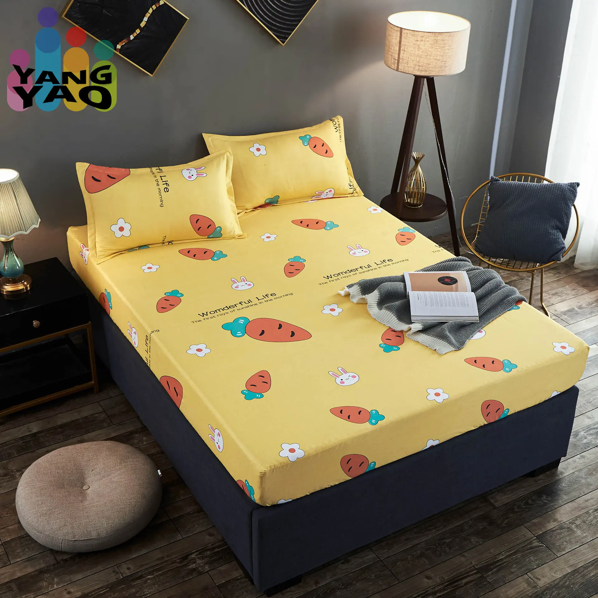 

Kids Fitted Sheet 100% Polyester Printed Fitted Sheet Mattress Cover Four Corners with Bed Elastic Band Sheet Mattress Protector