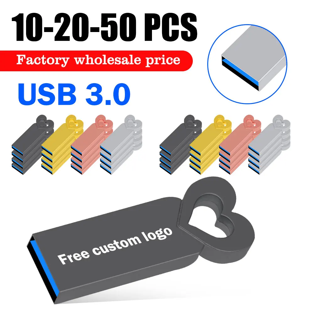

10/20/50PCS USB 3.0 Flash Drive 128GB 64GB 32GB High speed Pen drive 16GB Memory stick Creative gifts Free Custom LOGO