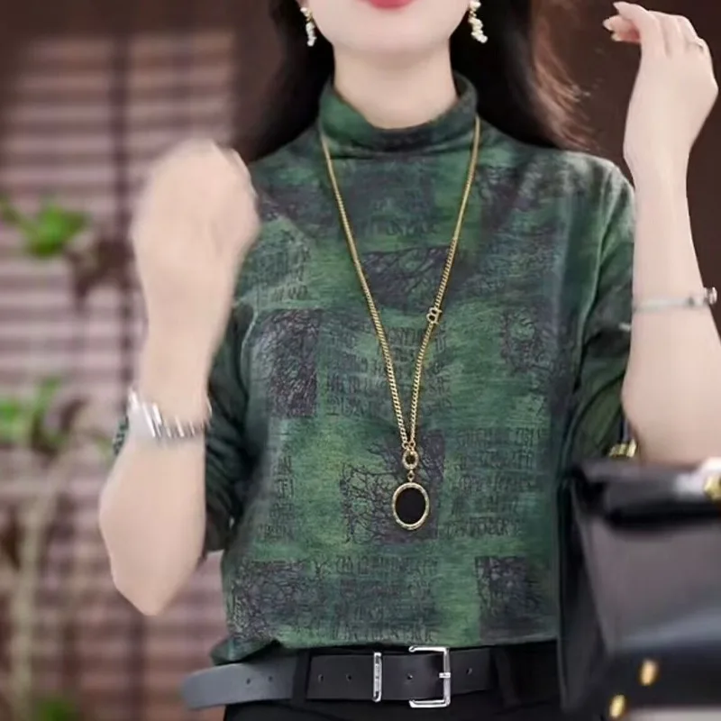 

Нижняя рубашка с длинными рукавами, осенне-зимняя новая мода, полуводолазка, утепленный теплый топ