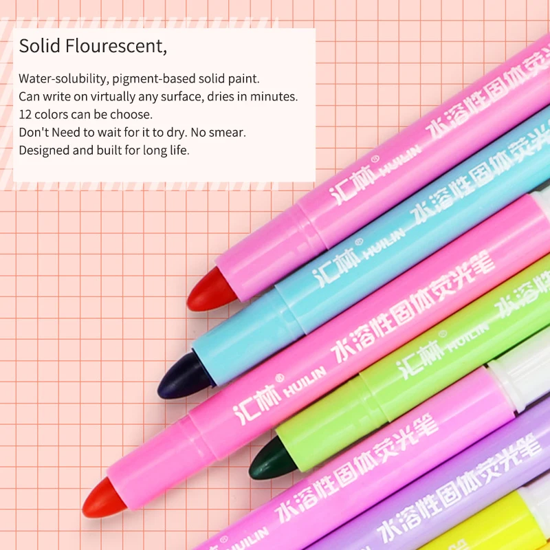 Lovely creative stationery solid fluorescent strokes Highlighter fluorescent markers color pen students candy color small fresh