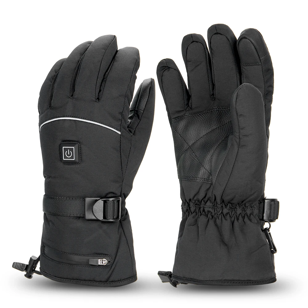 Heated Waterproof Windproof Motorcycle Gloves Motorbike Riding Glove Touch Screen Gloves Warmer Covers Hand Warmer Winter