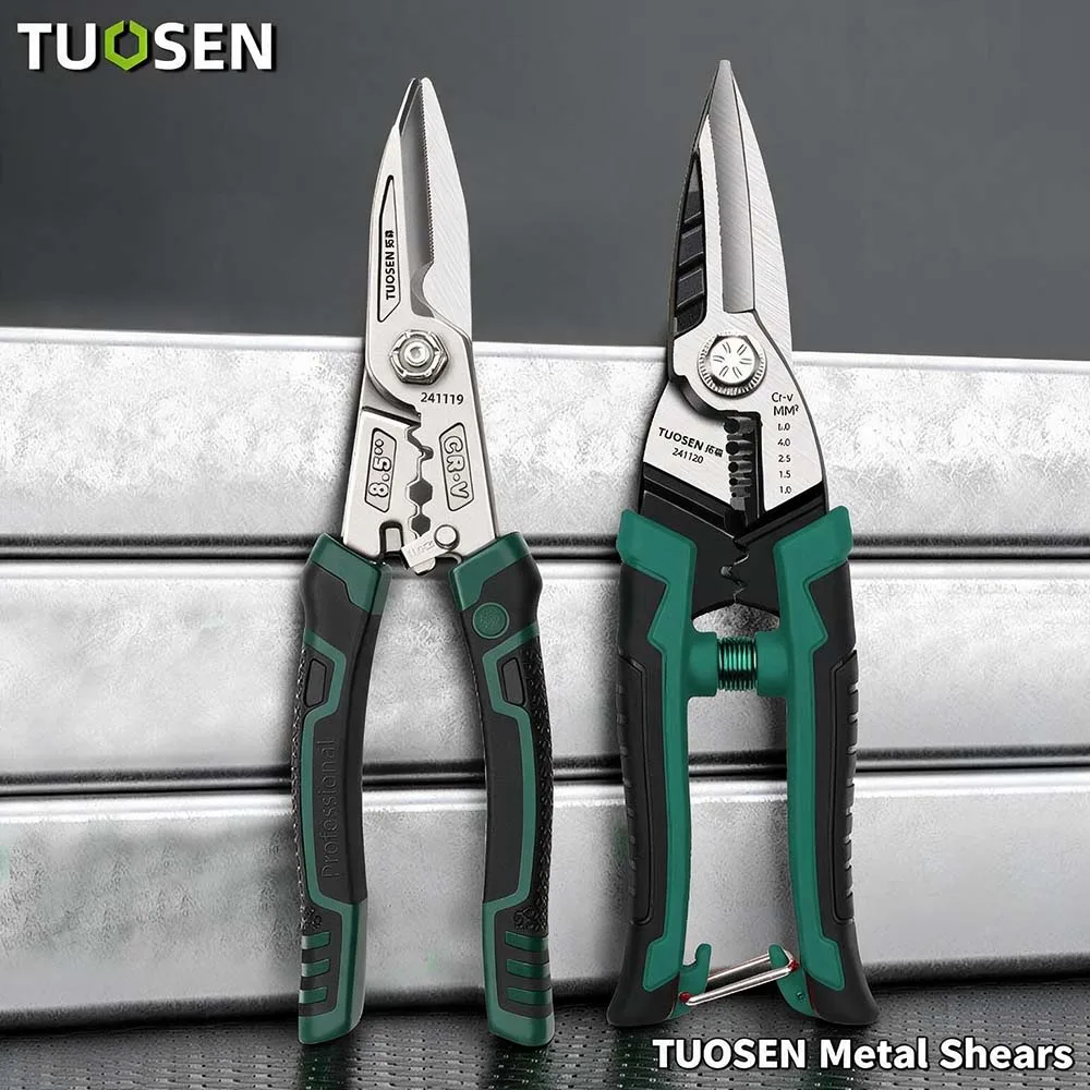 Multipurpose Tin Snips Straight & Curved Aviation Snips High Hardness Metal Cutting Shears for Aluminum Ceiling Panels Iron Shee